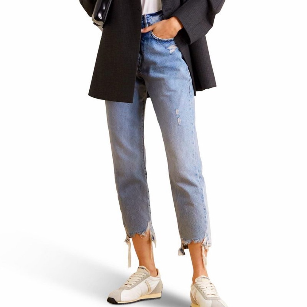 FRAME Le Original Cropped Distressed High-rise Jeans